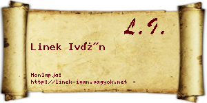 Linek Iván névjegykártya